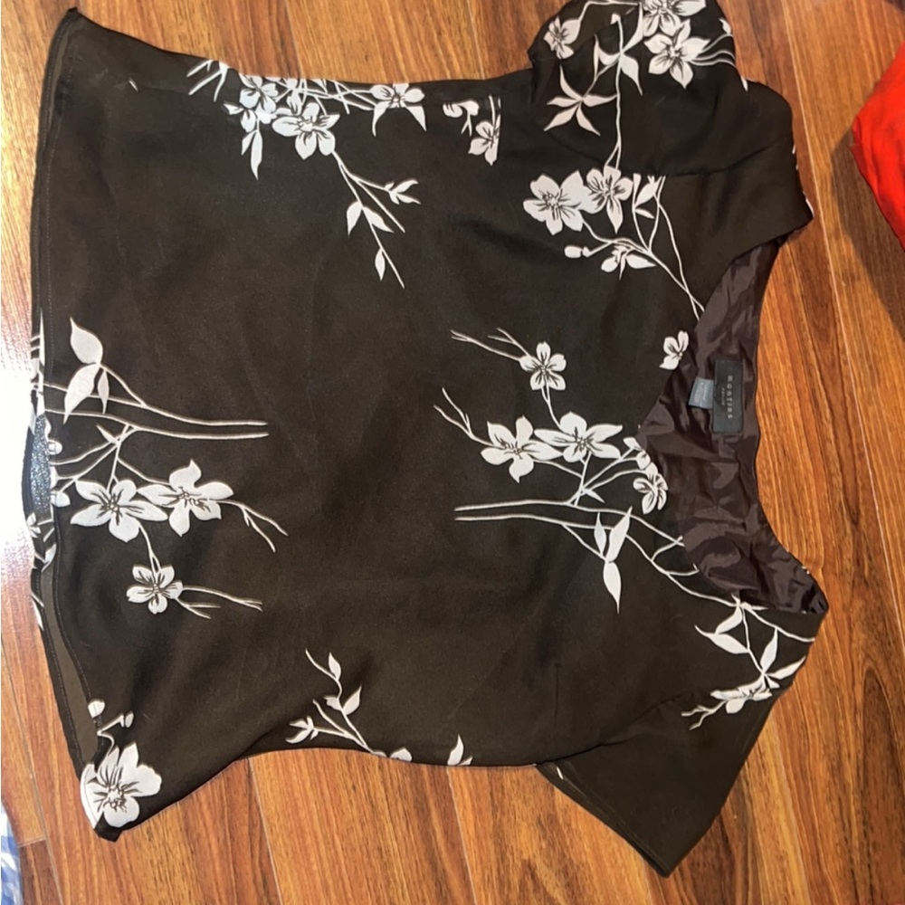 Floral Dark Brown Blouse